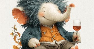 AI提示词_可爱的卡通毛茸茸大象手里拿着一杯酒_chatgpt在线版缩略图