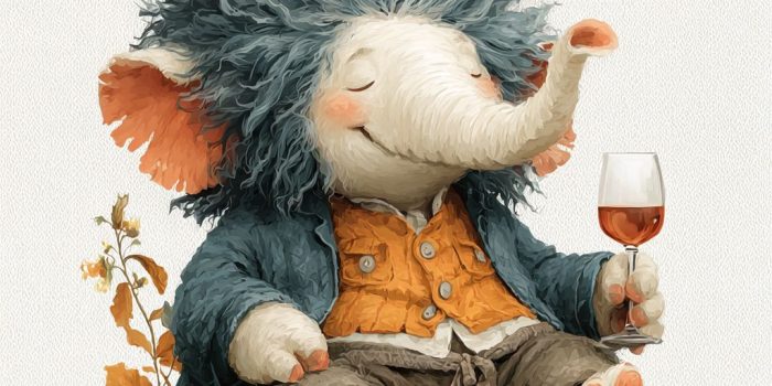 ChatGPT提示词_可爱的卡通毛茸茸大象手里拿着一杯酒_chatgpt在线版缩略图