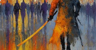 ChatGPT提示词_在霓虹灯浸染的赛博朋克城市中，一名未来武士手持发光的武士刀激烈战斗_chatgptplus是什么缩略图