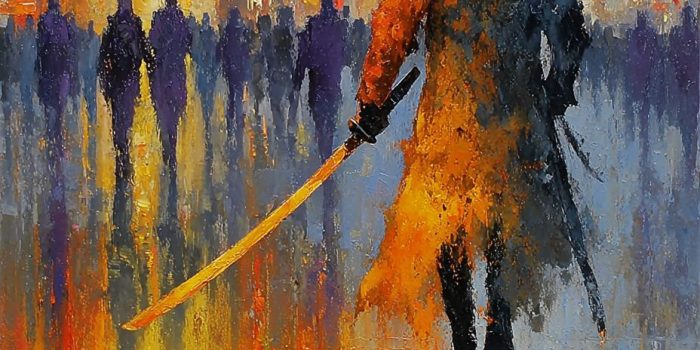 ChatGPT提示词_在霓虹灯浸染的赛博朋克城市中，一名未来武士手持发光的武士刀激烈战斗_chatgptplus是什么缩略图