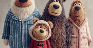 ChatGPT提示词_一只搞笑的四口熊家庭穿着不同睡衣_chatgpt.com.缩略图