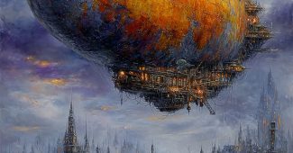 ChatGPT提示词_一艘蒸汽朋克风格的飞艇漂浮在维多利亚城市上空，船员身穿护目镜和皮衣_gpt会员多少钱一个月缩略图