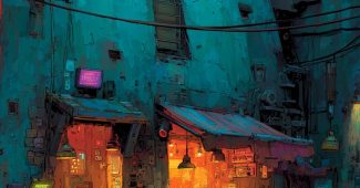 ChatGPT提示词_一个充满霓虹灯和科幻小玩意的赛博朋克街市_chat gpt会员价格缩略图