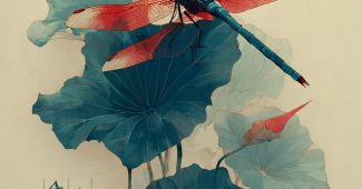 ChatGPT提示词_一幅传统中国水墨画，描绘蜻蜓栖息在荷叶上的细腻场景_chatgpt.com.缩略图