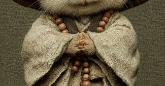 ChatGPT提示词_可爱的小松鼠穿着和尚服和竹帽_chat gpt会员的作用缩略图