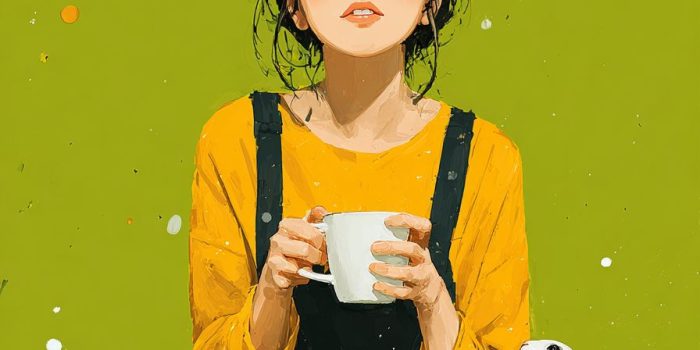 ChatGPT提示词_一个女人坐在椅子上喝咖啡，旁边一只可爱的动物在玩耍_chatgptplus怎么订阅缩略图