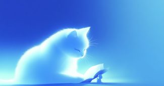 ChatGPT提示词_蓝天下，一只可爱的大猫和一个安静阅读的小女孩，画面温馨_chatgpt在线网页版免登录缩略图