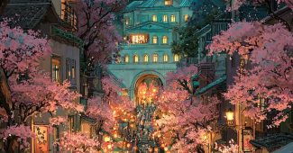 ChatGPT提示词_夜晚的动漫节，樱花飘落，穿彩色浴衣的角色在灯笼下跳舞_chatgpt会员多少钱一个月缩略图