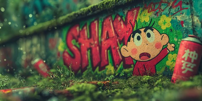 ChatGPT提示词_一幅户外草坪上的动态摄影作品，中央是彩色线条装饰下的蜡笔风格的哆啦A梦_chatgpt5.0官网中文版缩略图