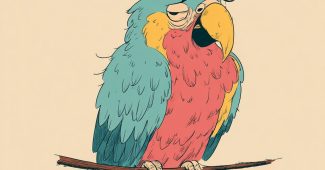 AI提示词_一只神情疲惫、颜色丰富且有些蓬乱的鹦鹉坐在栖木上_chatgpt在线版网页缩略图