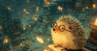 ChatGPT提示词_一只戴眼镜的小刺猬在神奇的图书馆中施魔法_chatgpt入口缩略图