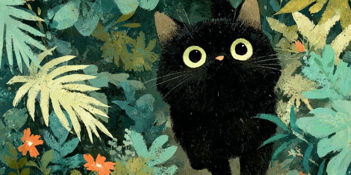 ChatGPT提示词_黑色小猫在绿意盎然的环境中玩耍_chat gpt会员怎么购买缩略图