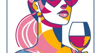 AI提示词_一幅描绘女王扑克牌的矢量插图，展示一位戴着王冠和心形墨镜的美丽女性，手持酒杯，背景为白色和粉色调_chatgpt5.0中文版缩略图