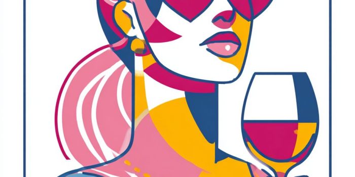 ChatGPT提示词_一幅描绘女王扑克牌的矢量插图，展示一位戴着王冠和心形墨镜的美丽女性，手持酒杯，背景为白色和粉色调_chatgpt5.0中文版缩略图