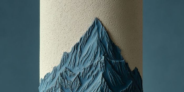 ChatGPT提示词_一款375ml的矿泉水瓶，底部有低浮雕山脉雕刻，呈珍珠蓝色，顶部为磨砂白色，配以简约的磨砂银色圆顶瓶盖_chatgpt会员激活码缩略图