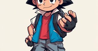 AI提示词_一幅阿什·凯奇姆的卡通全身肖像，采用大胆的城市风格设计_chatgpt网页版官网缩略图