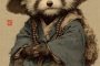 ChatGPT提示词_小红 panda 穿着和尚服，佩戴佛珠，坐姿可爱_chatgpt5.0网址缩略图