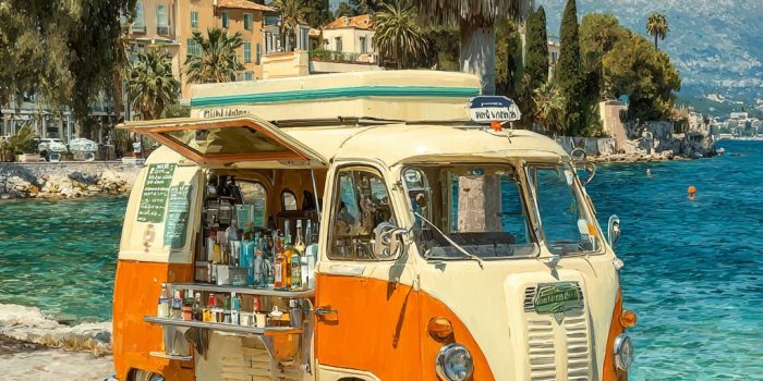 ChatGPT提示词_一辆米色和橘色相间的冰淇淋车停在法国里维埃拉海岸的高尔夫球场旁_chatgpt在线网页版3.5缩略图