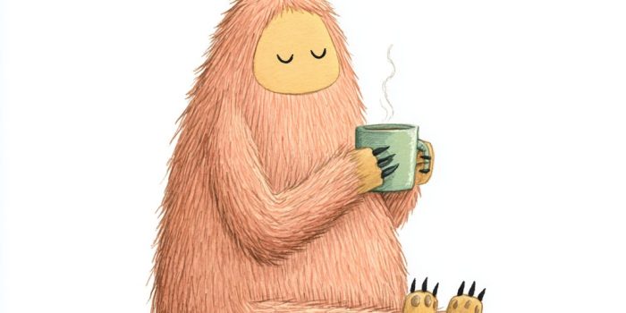 ChatGPT提示词_一个粉红色毛绒迷你怪物在喝茶，眼睛微闭，显得宁静可爱_chatgpt会员版不能推理缩略图