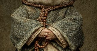 ChatGPT提示词_可爱的小松鼠穿着和尚衣，坐着打坐，佩戴佛珠，展现古风气息_chatgpt在线版缩略图