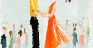 AI提示词_一对小孩正在优雅地跳舞，女孩穿着橙色裙子，男孩穿着橙色衬衫和黑色长裤_chatgpt会员版缩略图