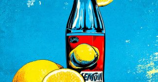 AI提示词_一瓶卡通风格的柠檬水，顶部插着一片柠檬，背景是沙滩_chatgpt4官网中文版缩略图