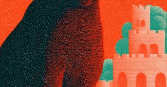 ChatGPT提示词_一只黑色身体、橘色尾巴的美洲豹，嘴中叼着城堡_chatgpt手机版缩略图