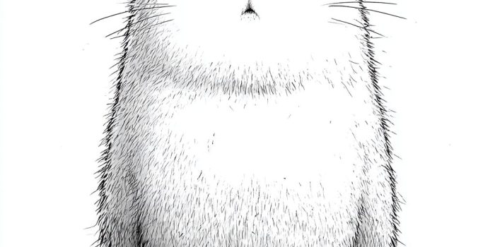 ChatGPT提示词_一个白猫角色，正面视图，简洁的黑色线条艺术，卡通风格_chatgpt中文官网缩略图