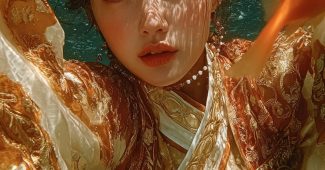 ChatGPT提示词_一位美丽的年轻中国女孩穿着古代汉服，在神秘的水下宫殿中优雅地行走，目光注视着镜头_chatgpt5.1 科研级缩略图