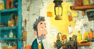 AI提示词_一个身处拥挤工作的蒸汽朋克发明家，周围有黄铜齿轮和发光的药水，复杂的机器运转着，温暖的灯笼光芒映照着_chat gpt会员便宜缩略图