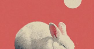 ChatGPT提示词_一只在简约单色风格下睡觉的兔子剪影图形_chatgpt5.0中文版缩略图