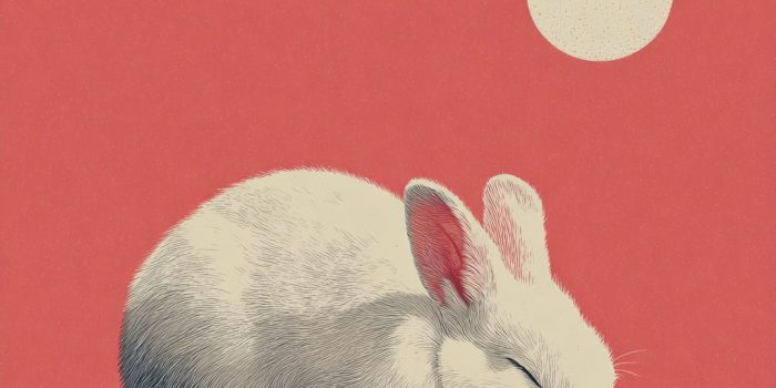 ChatGPT提示词_一只在简约单色风格下睡觉的兔子剪影图形_chatgpt5.0中文版缩略图