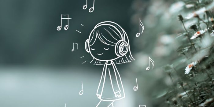 ChatGPT提示词_一个可爱的小女孩走在路上，戴着耳机，快乐地微笑着_国内如何买gpt会员缩略图