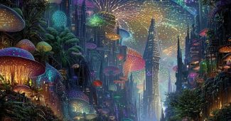 ChatGPT提示词_复古科幻外星市场，充满生机的摊位和异域生物_人工智能chatgpt5缩略图