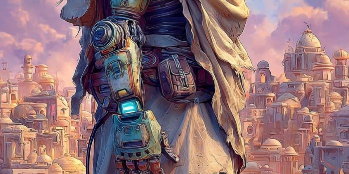 ChatGPT提示词_一个后末世战士在破败的沙漠城市中_chatgpt官网网页版缩略图