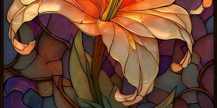 ChatGPT提示词_温暖色调背景的百合彩绘玻璃_chatgpt官网中文版4.0缩略图