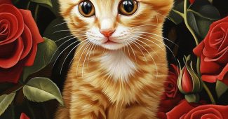AI提示词_一只可爱的橘色小猫被红玫瑰包围_国内如何开通gpt会员卡流程图缩略图