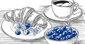 AI提示词_蓝莓早餐包含可颂、咖啡和一碗浆果_gpt会员多少钱一年缩略图