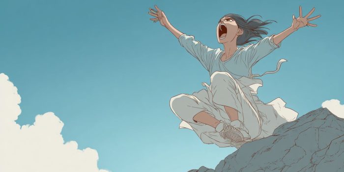 ai提示词_一个成年人在悬崖顶上尖叫的形象_chatgpt会员怎么购买缩略图