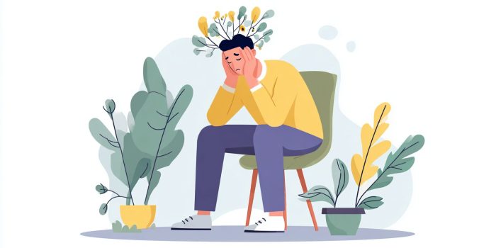 Ai提示词_一个男人坐在椅子上，双手抱头思考_chatgpt5.0网址缩略图