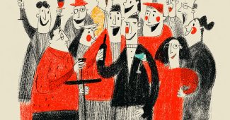 AI提示词_一群人围绕自助餐庆祝_chatgpt会员版缩略图