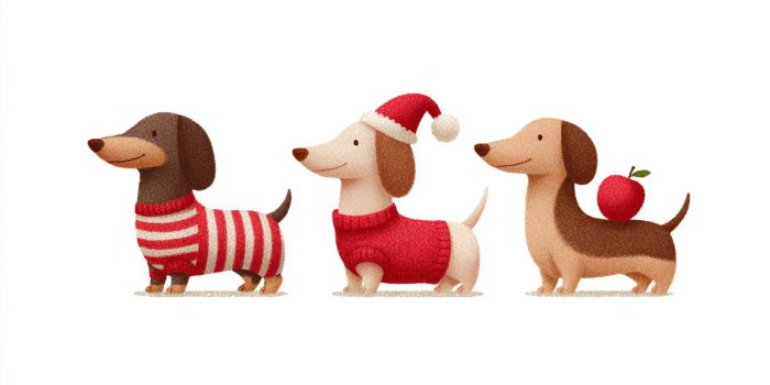 ChatGPT提示词_这是一幅可爱的插画，描绘了三只腊肠犬的运动主题_gpt会员多少钱缩略图