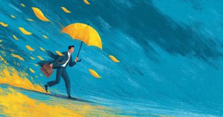 AI提示词_年轻亚洲商人撑着伞在风雨中艰难前行_国内如何买gpt会员缩略图