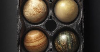 Ai提示词_一个展览风格的黑色蛋盒，上面有太阳和九大行星的艺术表现_chatgpt5多少钱缩略图