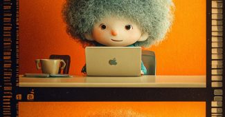 ai提示词_一个儿童角色在旧款苹果笔记本电脑前工作_gpt会员价格缩略图