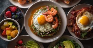 ai提示词_六种色彩缤纷的早餐菜肴_chatgpt 官网缩略图