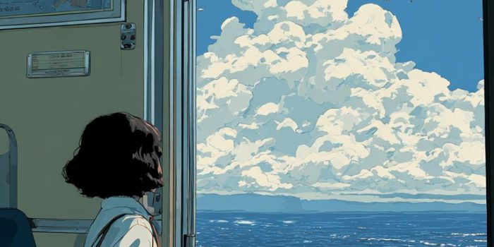 AI提示词_女孩坐在地铁上，一手拿着书包，一手望向海面上的鱼，营造出动漫风格场景_chatgpt人工智能在线网页缩略图