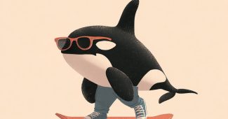 ai提示词_一只戴着太阳镜的扮装虎鲸在白色背景上滑板_chatgpt5登录缩略图