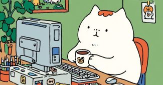 Ai提示词_可爱的漫画猫在工作_chatgpt5.2缩略图