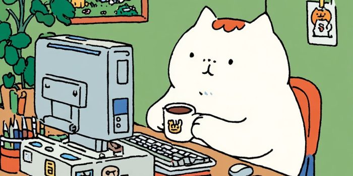 Ai提示词_可爱的漫画猫在工作_chatgpt5.2缩略图